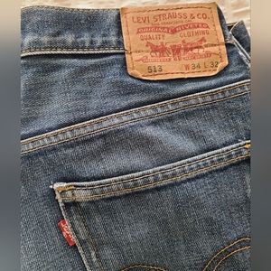 Men's Levi's 513 Slim Straight Jeans Quincy Dark Wash Blue 34/32